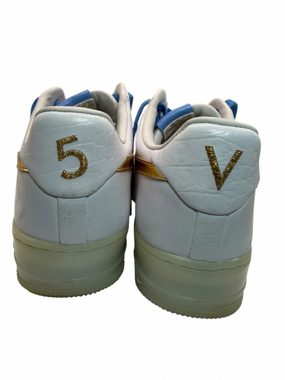 Nike Air Force 1 Low Supreme Rio Ferdinand 2009 White Gold Blue Men’s Size 14